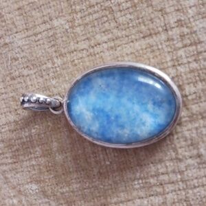 Vintage Barse Lapis Lazuli Oval Sterling Silver Pendant
